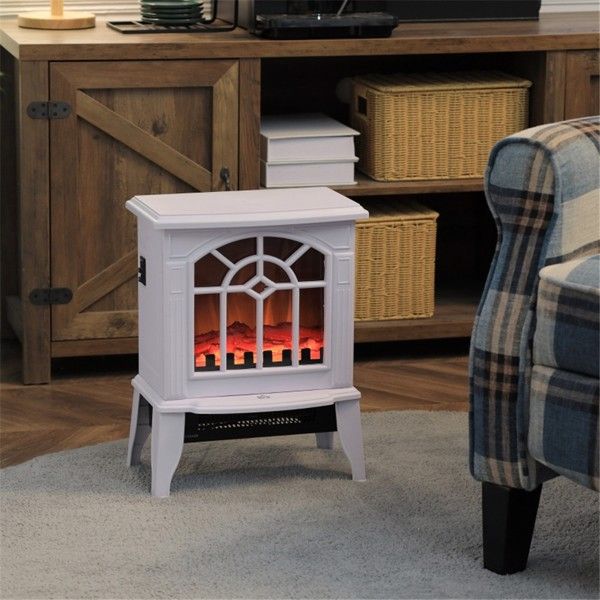 750W/1500W 18 inch Electric Fireplace Heater-white