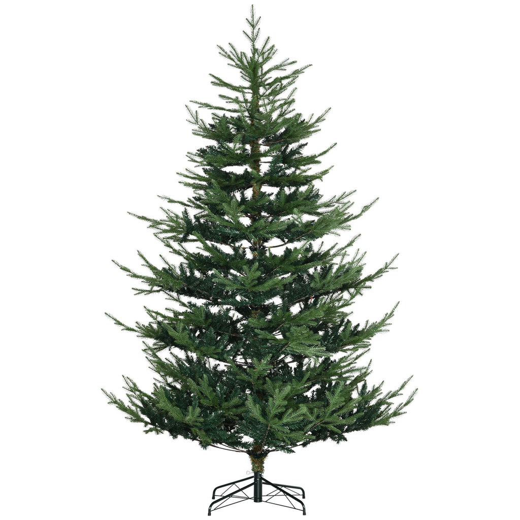 7.5ft Christmas Tree, Pencil Xmas Tree with 1218 Realistic Branches, Steel Base, Auto Open, Green