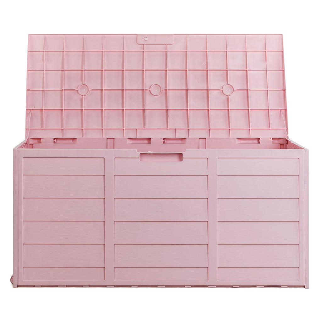 75gal 280L Outdoor Garden Plastic Storage Deck Box Chest Tools Cushions Toys Lockable Seat