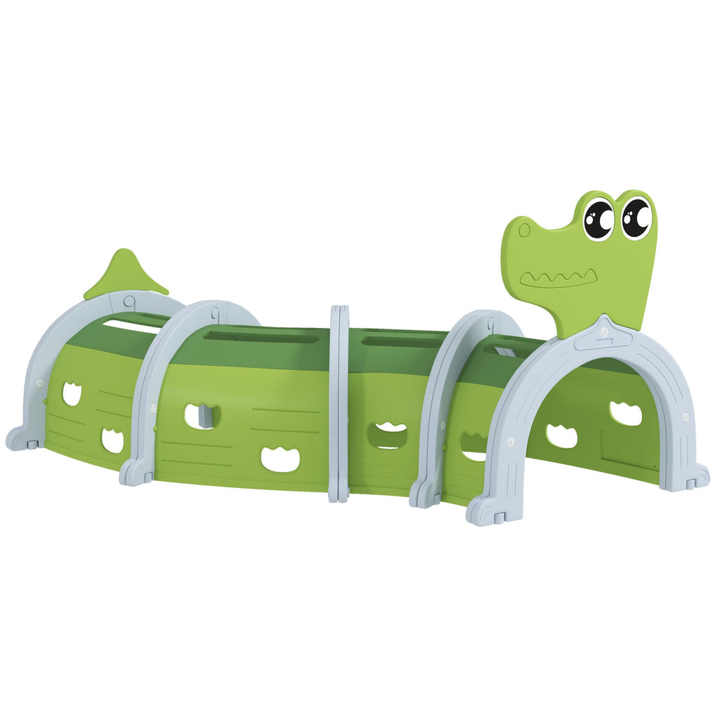 76" Kids Playground Tunnel for 3-6 Years to Crawl Through, Crocodile Design