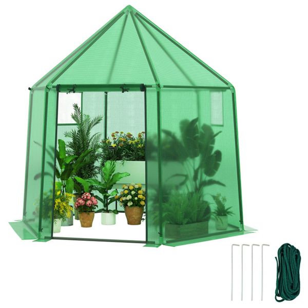78"x68"x75" Walk-In Mini Greenhouse, Easy Assembly Plant Protection Tent for Year-Round Gardening
