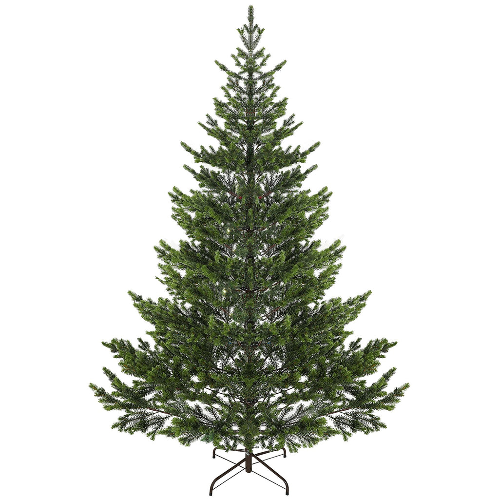 7ft Artificial Prelit Sparse Christmas Tree with Steel Stand and 2901 Tips for Home Office Holiday