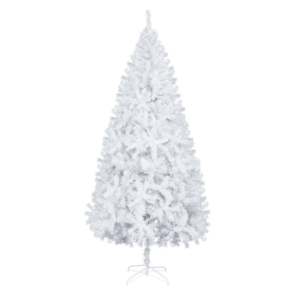 7FT White Christmas Tree with 950 Branches - Premium Artificial Spruce Hinged Snowy Solid White Christmas Tree Lightweight and Easy to Assemble with Christmas Tree Metal Stand