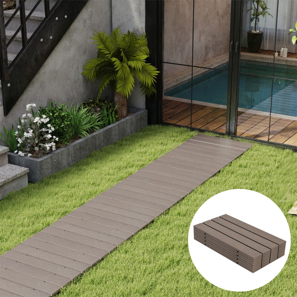8 Ft Outdoor Garden Pathway Patio Roll Out Straight Walkways with Metal Wire Connection