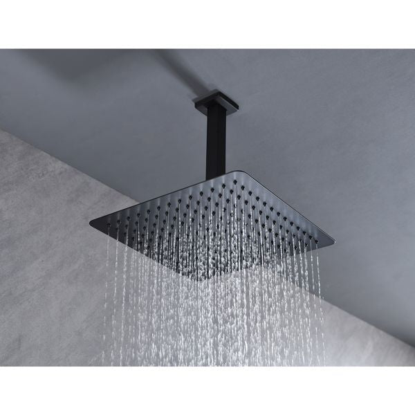 8 Inch High Pressure Rain Shower Head, 304 Stainless Steel Square Shower Head with Self-Cleaning Nozzle, Full Body Coverage