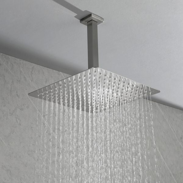 8 Inch High Pressure Rain Shower Head, 304 Stainless Steel Square Shower Head with Self-Cleaning Nozzle, Full Body Coverage