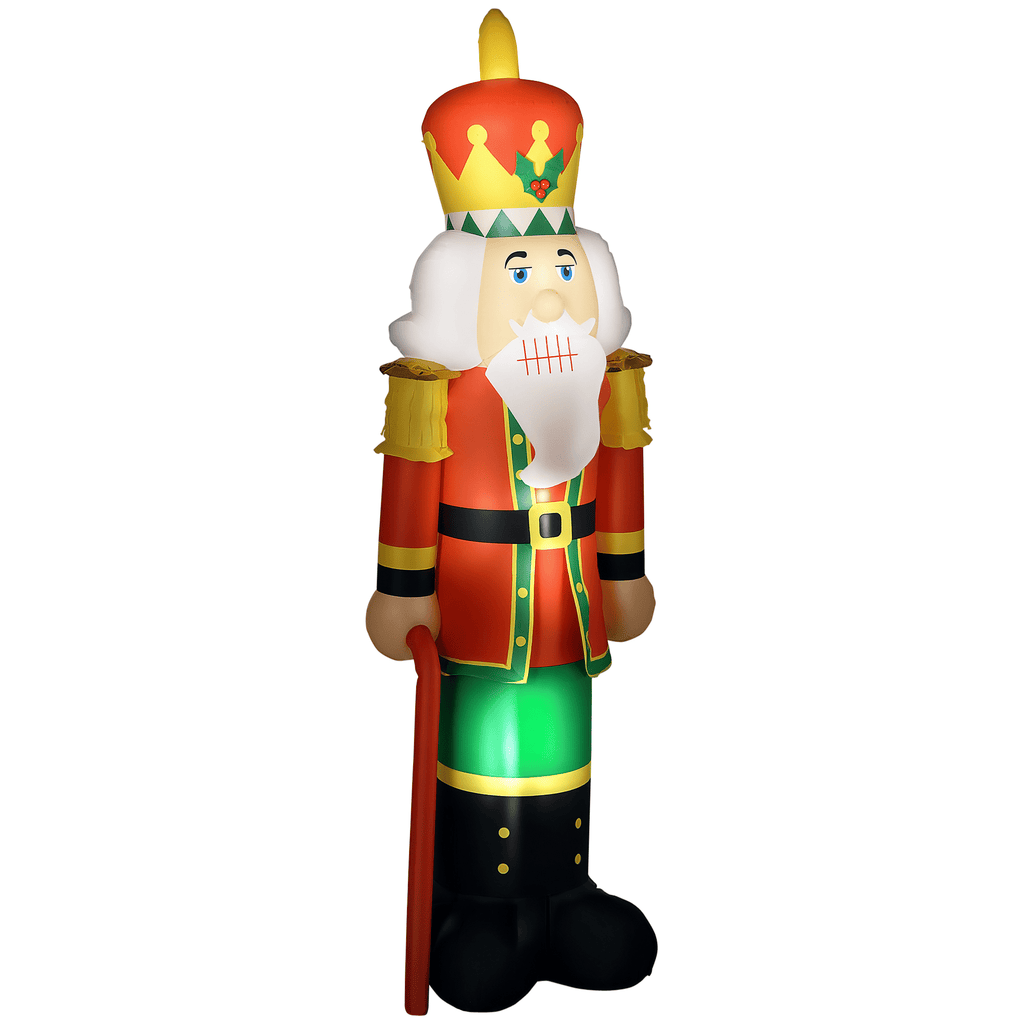 8' Inflatable Christmas Nutcracker Soldier with 4 LED Lights, Blow-Up Outdoor LED Yard Display, Waterproof