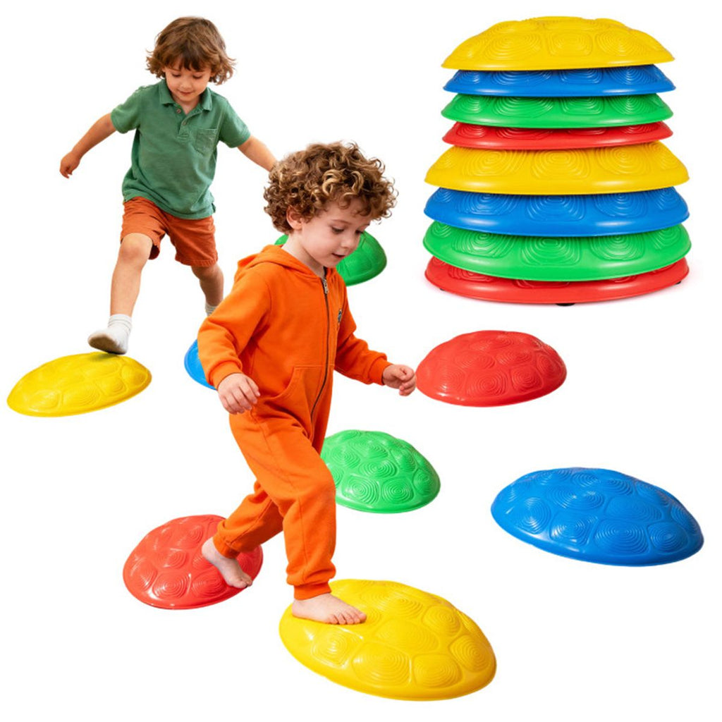 8 Pcs Kids Balance Stepping Stones - Anti-Slip Design, 180LBS Capacity for 3+ Toddlers (Colorful)