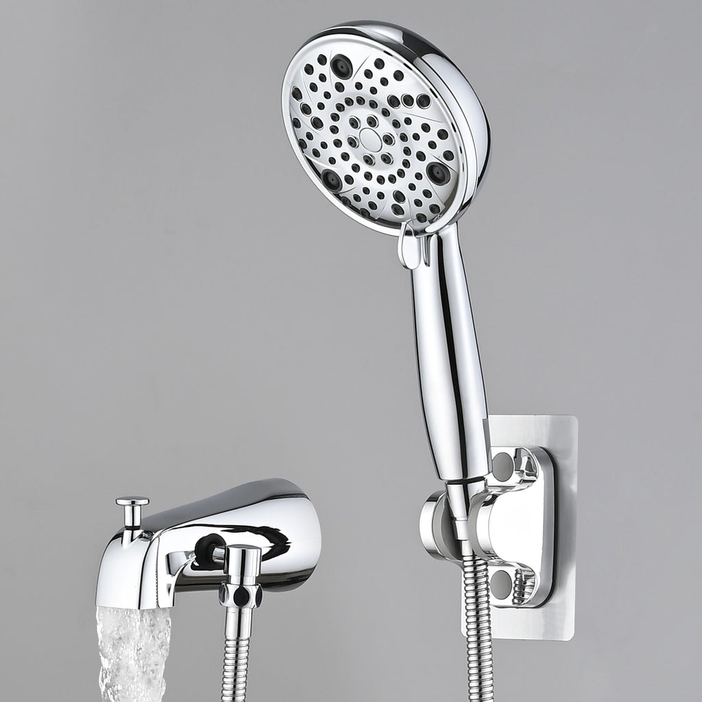 8-Setting High-Pressure Handheld Shower with Hose & Slip-On Diverter Tub Spout