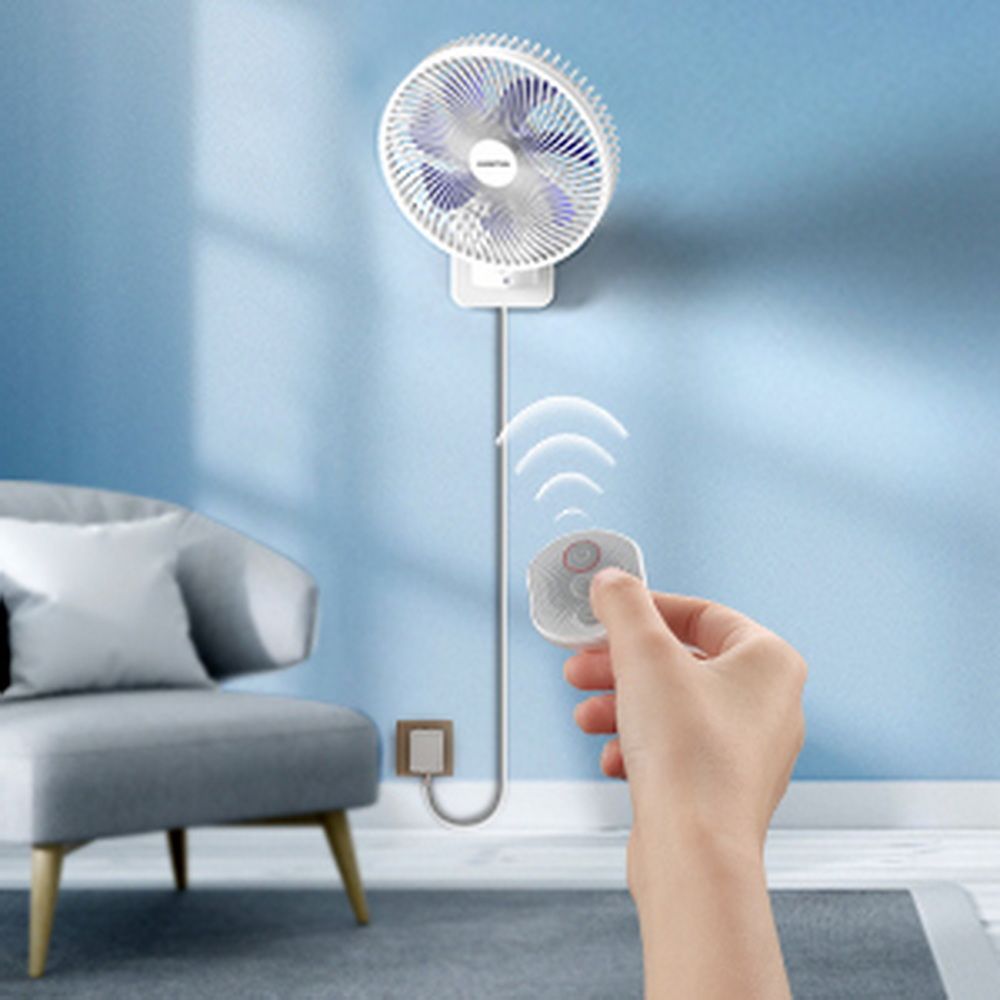 8' Small Wall Mount Fan with Remote Control, 90°Oscillating, 4 Speeds, Timer, Included 120° Adjustable Tilt, High Velocity, 70Inch Cord, for RV Bedroom(Notice: Cannot ship out the goods at weekends.)