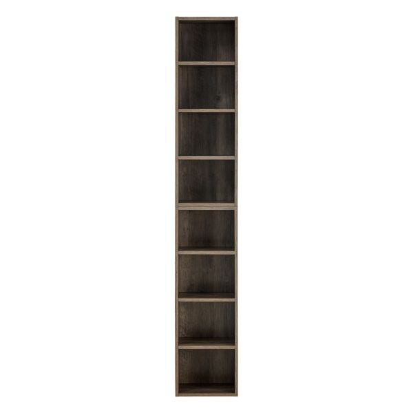 8-Tier Media Tower Rack, CD DVD Slim Storage Cabinet with Adjustable Shelves, Tall Narrow Bookcase Display Bookshelf for Home Office,Multi-functional double-decker bookcase