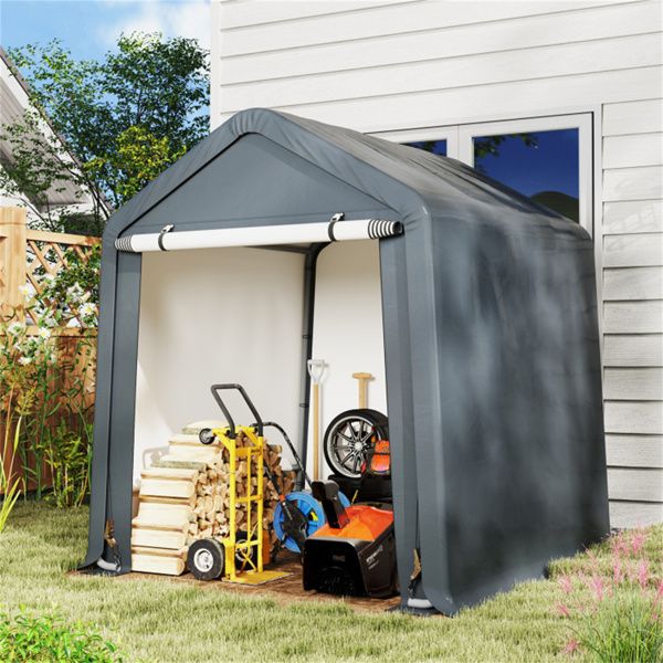 8' x 6.5' Portable Motorcycle Outdoor Storage Shelter,Crafted from 180G PE