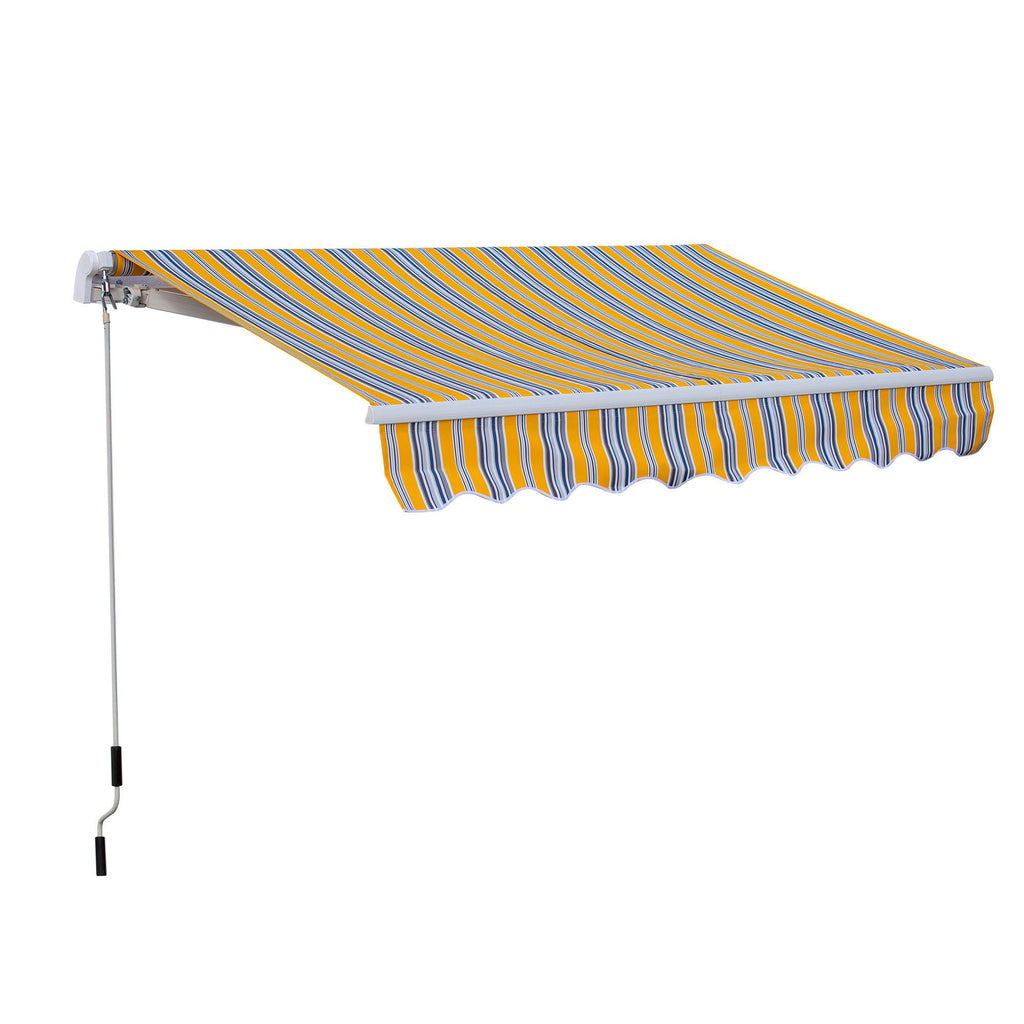 8' x 6.6 Manual Retractable Sun Shade Patio Awning - Mixed Color