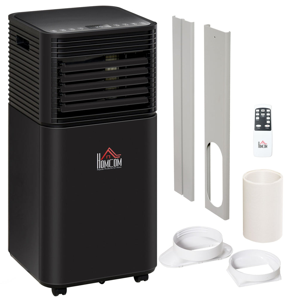 8000BTU Compact Portable Air Conditioner, Efficient Cooling, Dehumidifier, Fan, with Remote, 24H Timer, Black