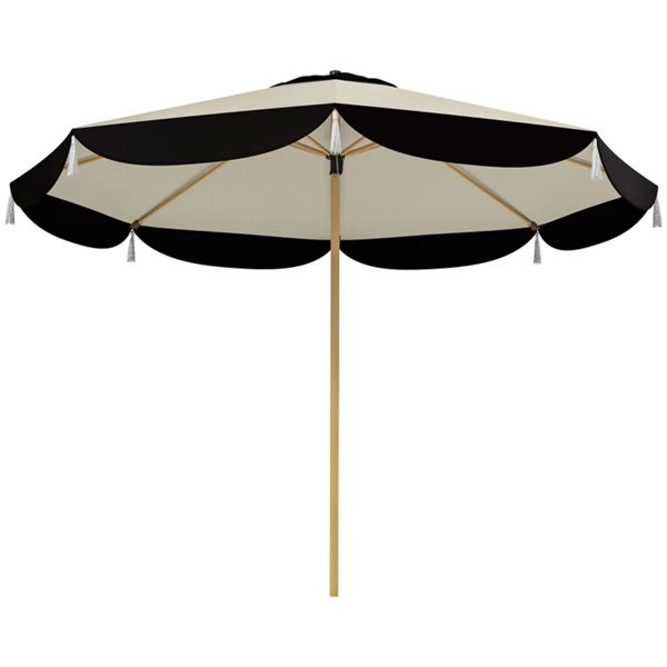 8.7 FT Elegance Patio Umbrella, UPF 50+ Outdoor Market Umbrella with 8 Ribs, Beige