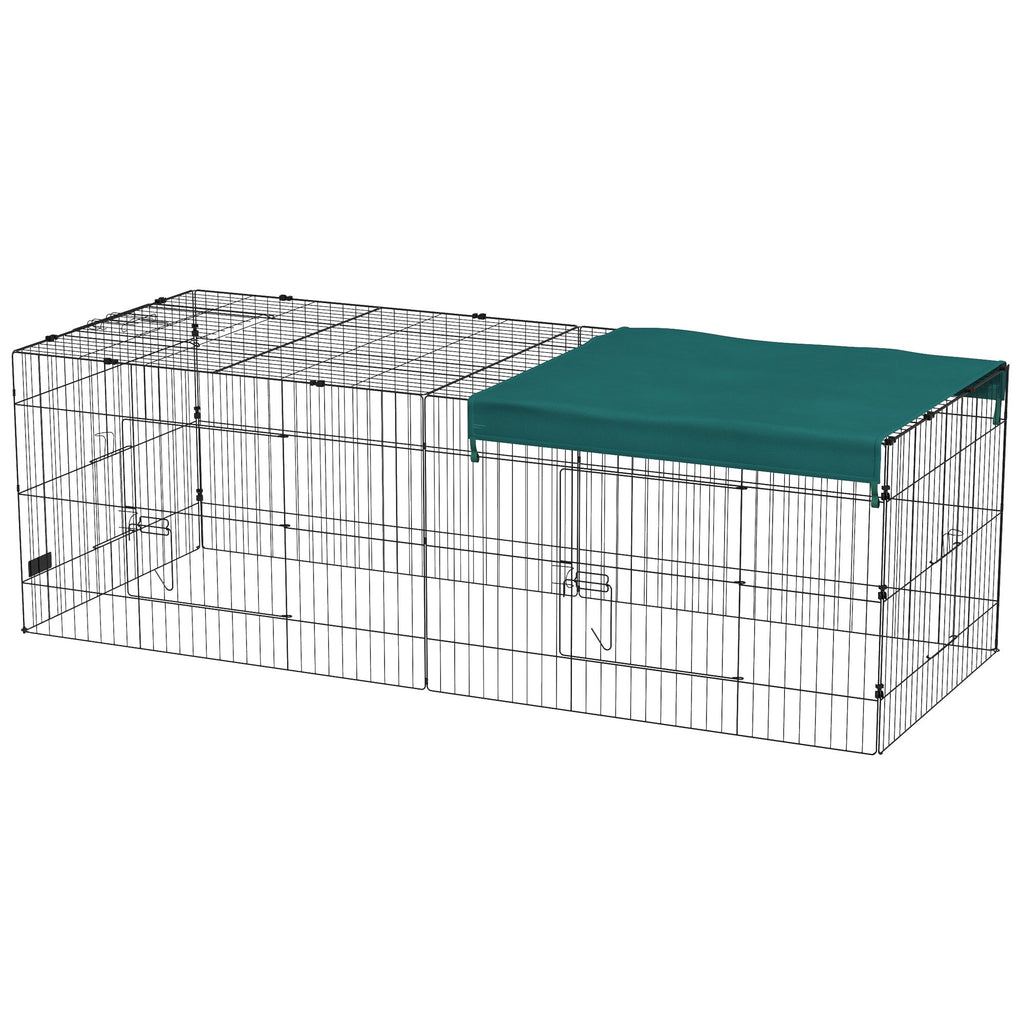 87" Small Animal Playpen with with Roof for Rabbits, Chicken, Chinchillas for Indoor/Outdoor Use, Green