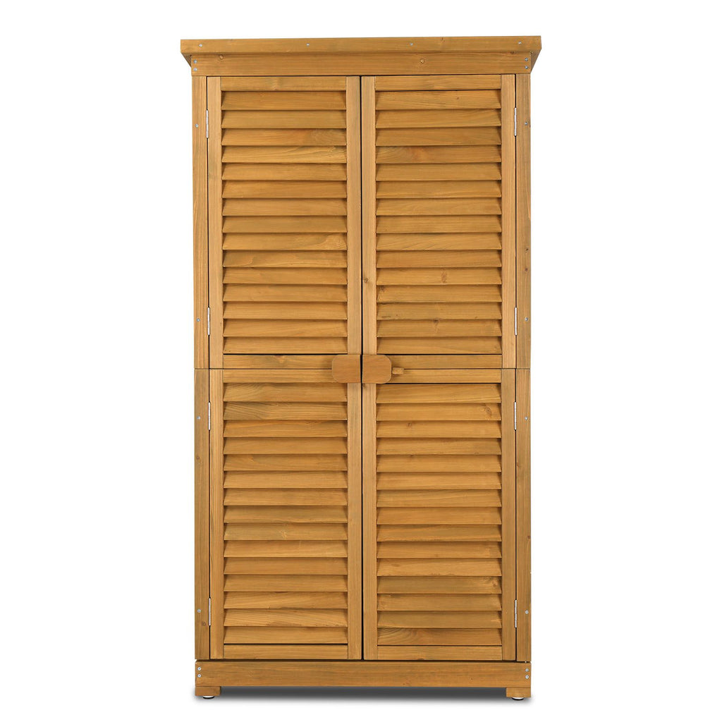 87*46.5*160cm Black Single Slope Top Fir Garden Storage Box Storage Room Yellow