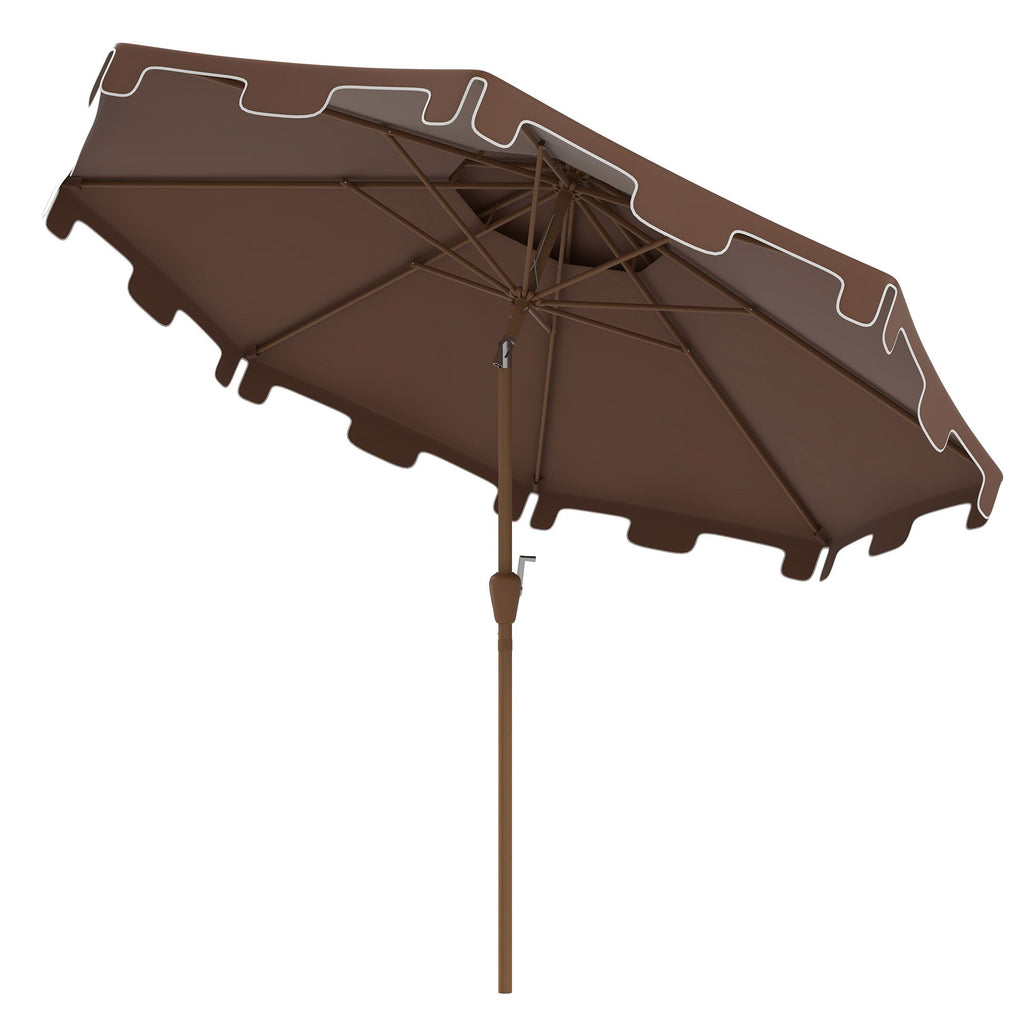8.8' Patio Umbrella with Push Button Tilt and Crank, Brown