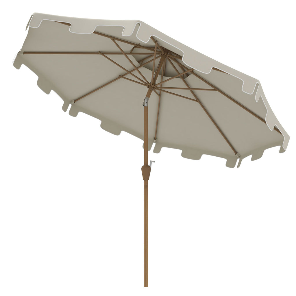 8.8' Patio Umbrella with Push Button Tilt and Crank, Cream White