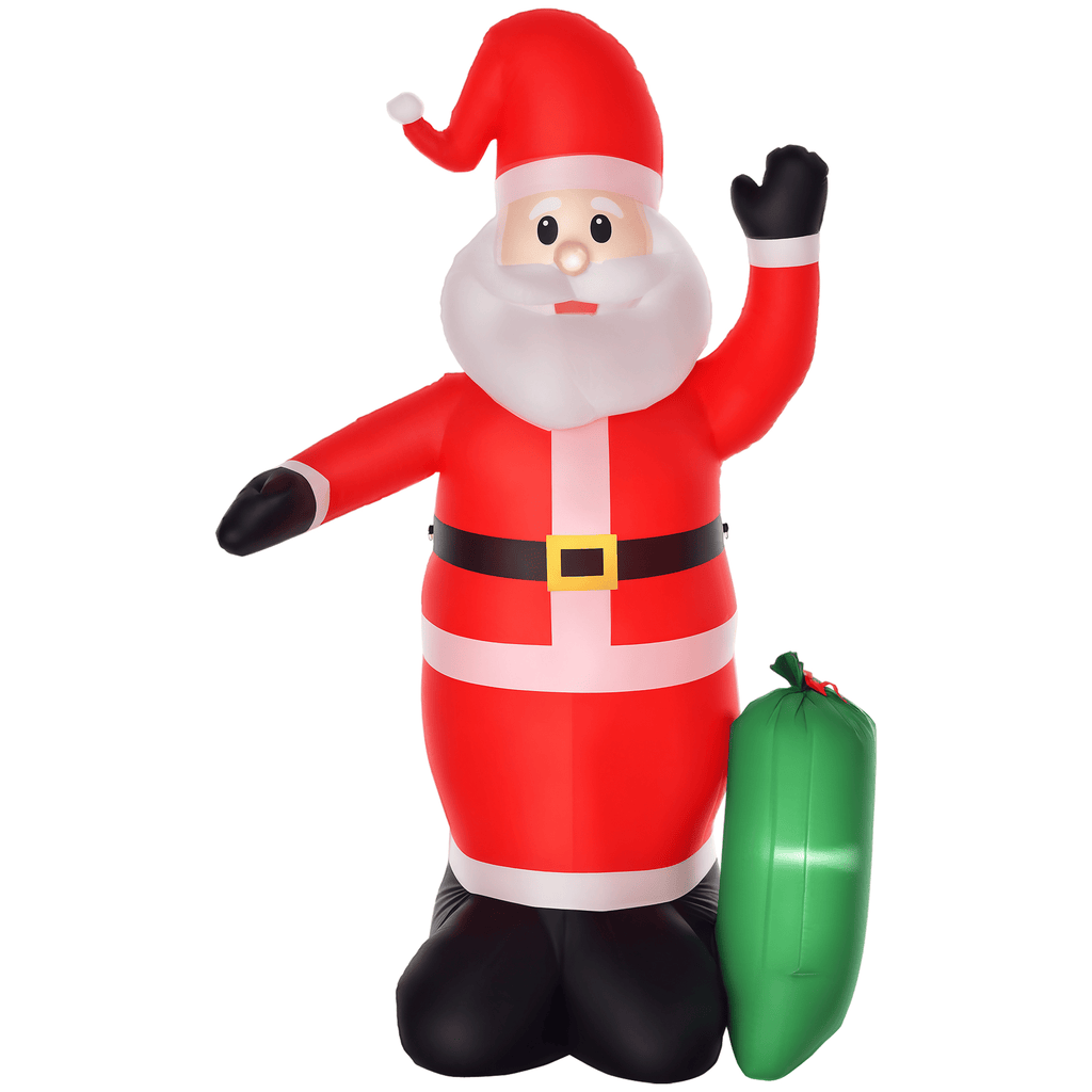 8ft Christmas Inflatables Outdoor Decorations Santa Claus with Toy Bag, Blow-Up Yard Christmas Decor with LED Lights Display