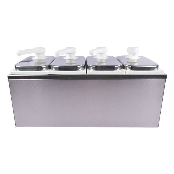 8L Stainless Steel Sauce Pump Dispenser Squeeze Condiment Dispensing Container Condiment Pump Station Condiment Pump Dispenser
