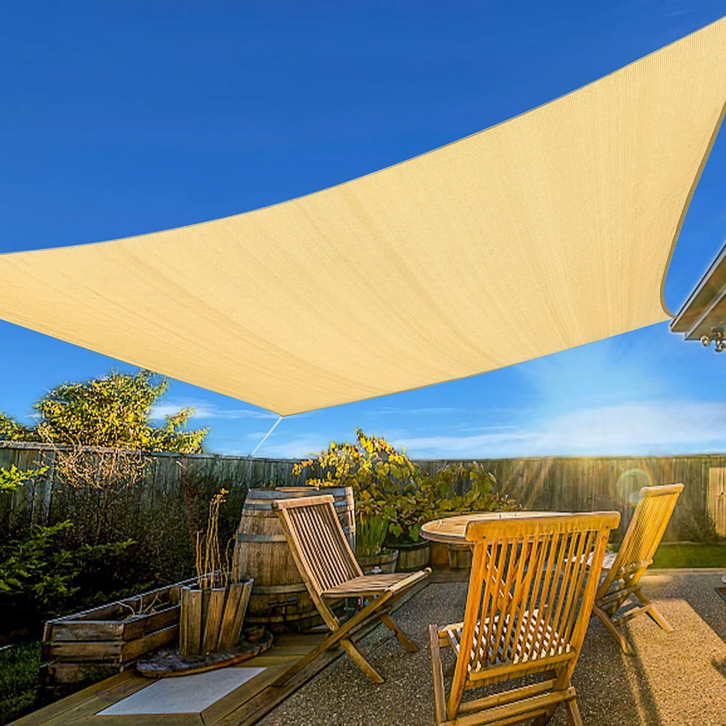 8'X12' Beige HDPE sunshade sail