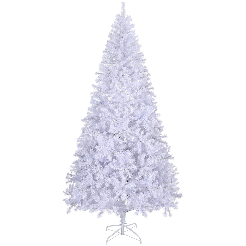 9 FT Pre-lit Artificial Christmas Tree, Hinged Xmas Pine Tree with 2000 Branch Tips, 650 Lights for Holiday Party Office Home, White