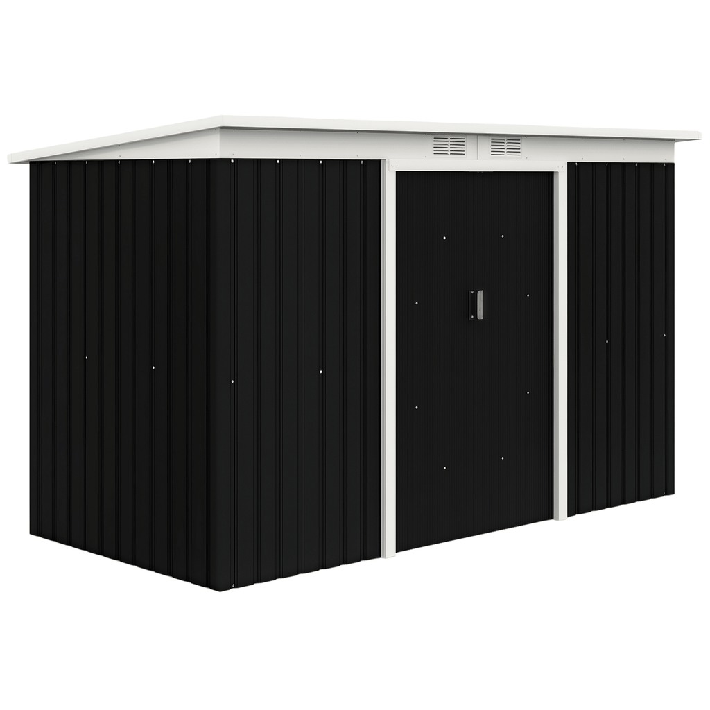 9' x 4.5' x 5.5' Outdoor Rust-Resistant Metal Garden, Vented Storage Shed with Spacious Layout & Durable Construction for Garden, Gray