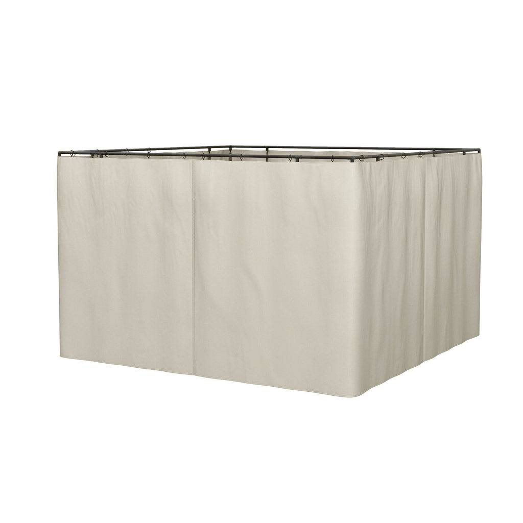 9.84' x 11.8' Universal Gazebo Sidewall Set with 4 Panels, Hooks/C-Rings Included for Pergolas & Cabanas, Beige