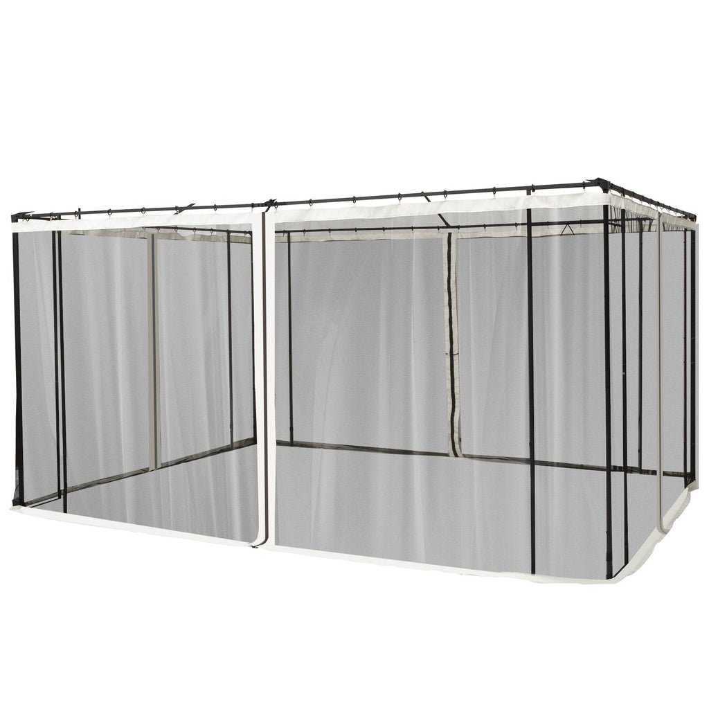 9.84' x 13.1' Gazebo with Netting, Universal Size, Canopy Tents with Zippers, black rings, high-quality polyester, Washable, (Sidewall Only) Black