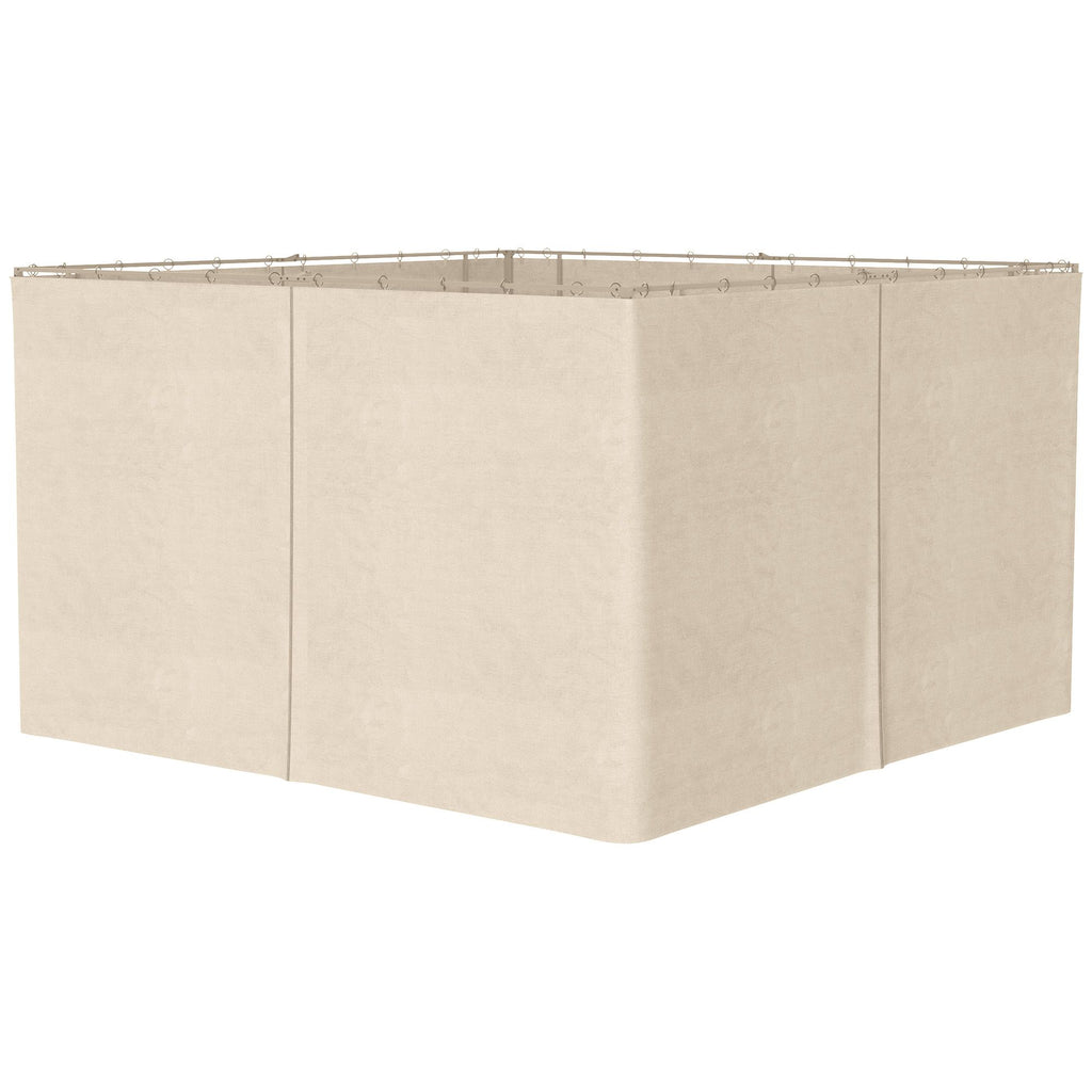9.84' x 13.1' Universal Gazebo Sidewall Set with 4 Panel, 48 Hook/C-Ring Included for Pergolas & Cabanas, Beige