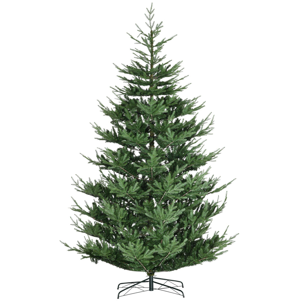 9ft Artificial Christmas Tree, Pine Hinged Xmas Tree with 1939 Realistic Branches, Steel Base, Auto Open, Green