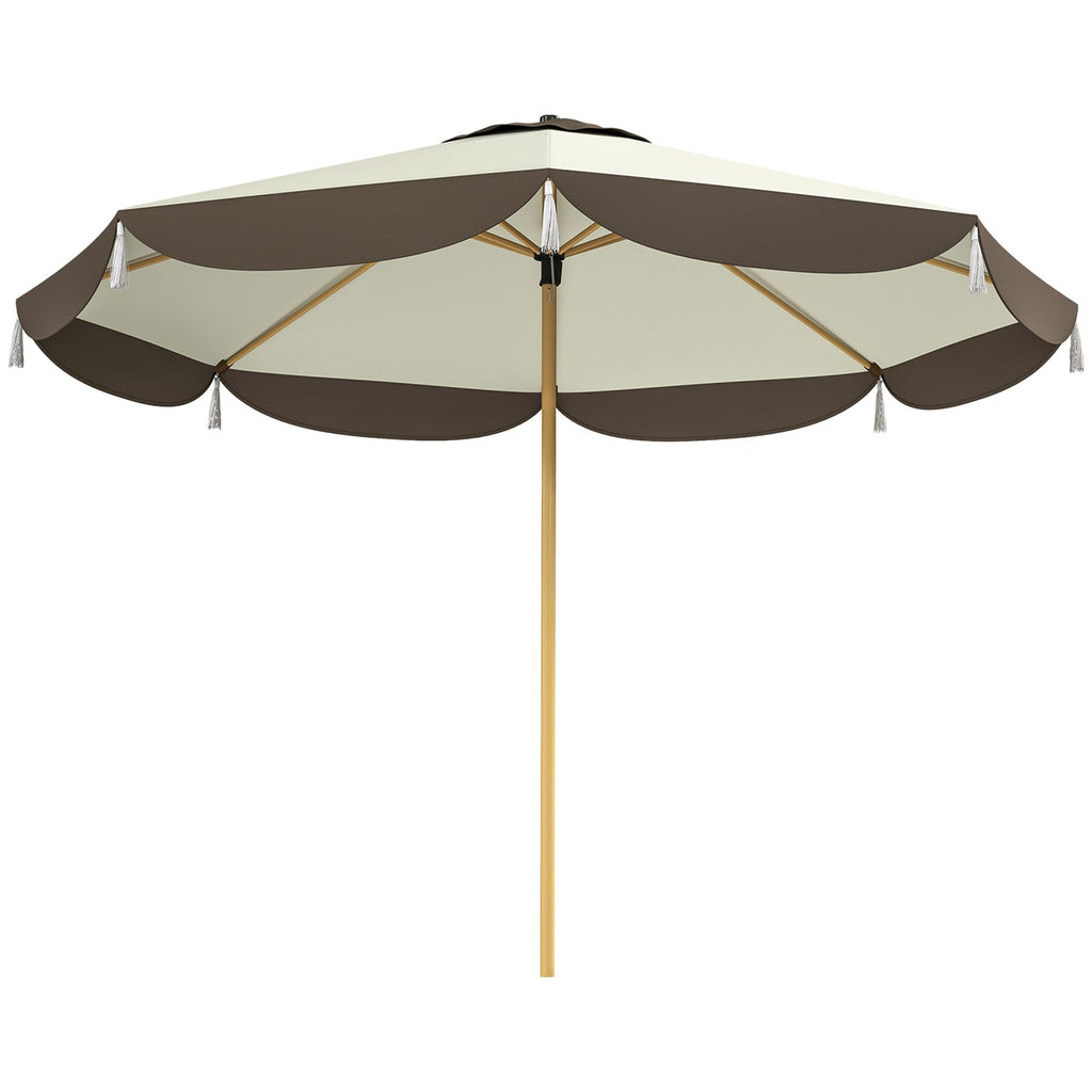 9FT Patio Umbrella, UPF 50+ Outdoor Market Umbrella with 8 Ribs, Vented Outdoor Table Umbrella for Deck, Backyard and Lawn, Cream White