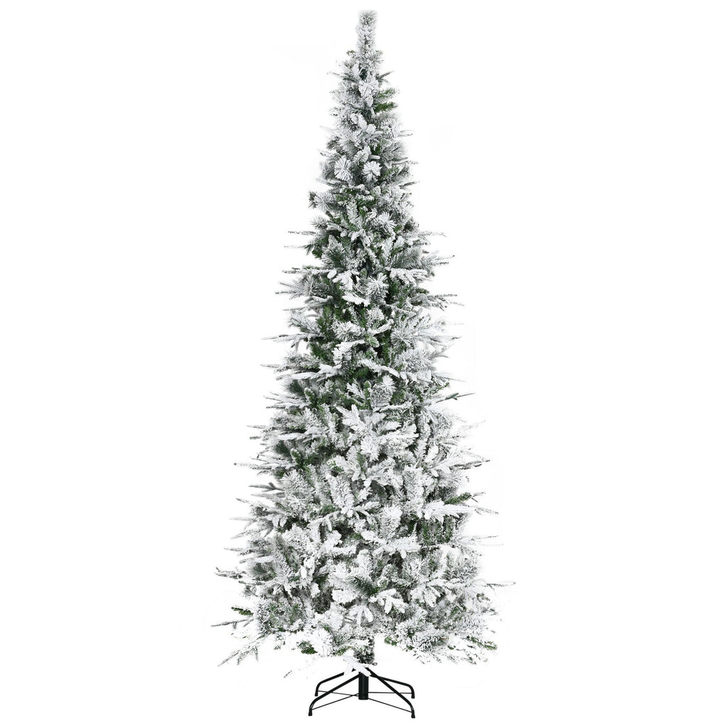 9ft Snow Flocked Pine Artificial Christmas Tree with 1159 Branches Green