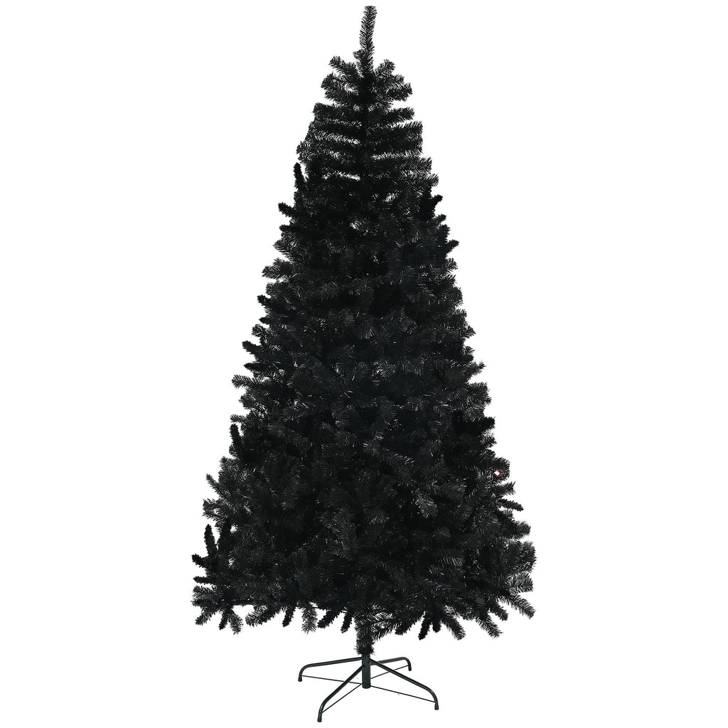 9ft Unlit Artificial Black Christmas Tree, Holiday Decor with 2132 Branch Tips, Auto Open and Steel Base