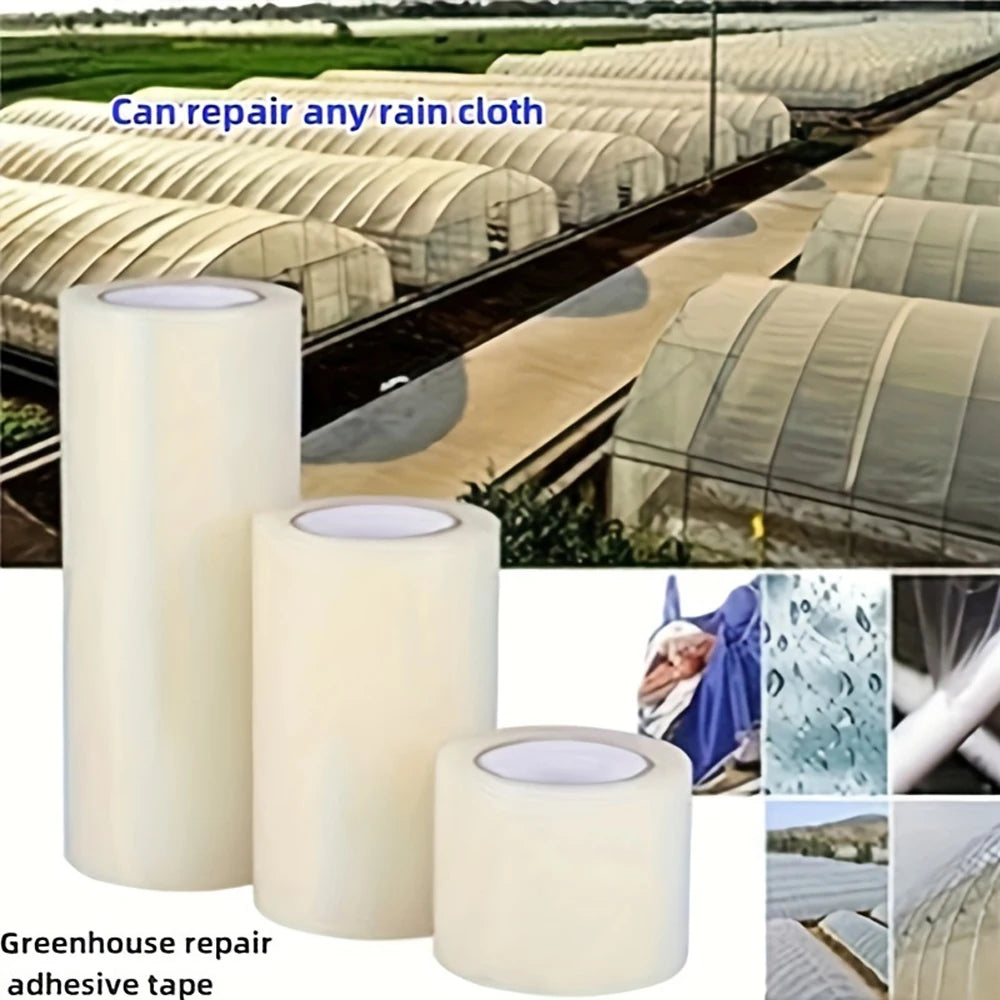 32.8ft Greenhouse Repair Tape Clear UV Resistant Waterproof Plastic Sheeting Film Self-Adhesive Polyethylene Tape For Workshop
