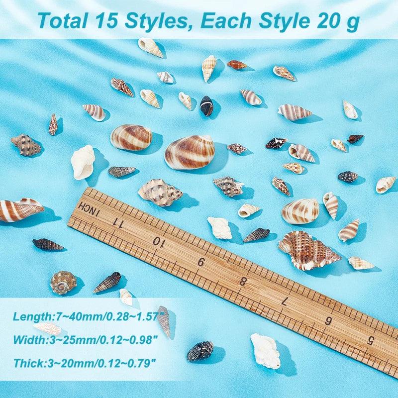 Sea Shells 466pcs 15 Style Spiral Shell Beads Undrilled Tiny Sea Shell Ocean Spiral Seashells Miniature Shells
