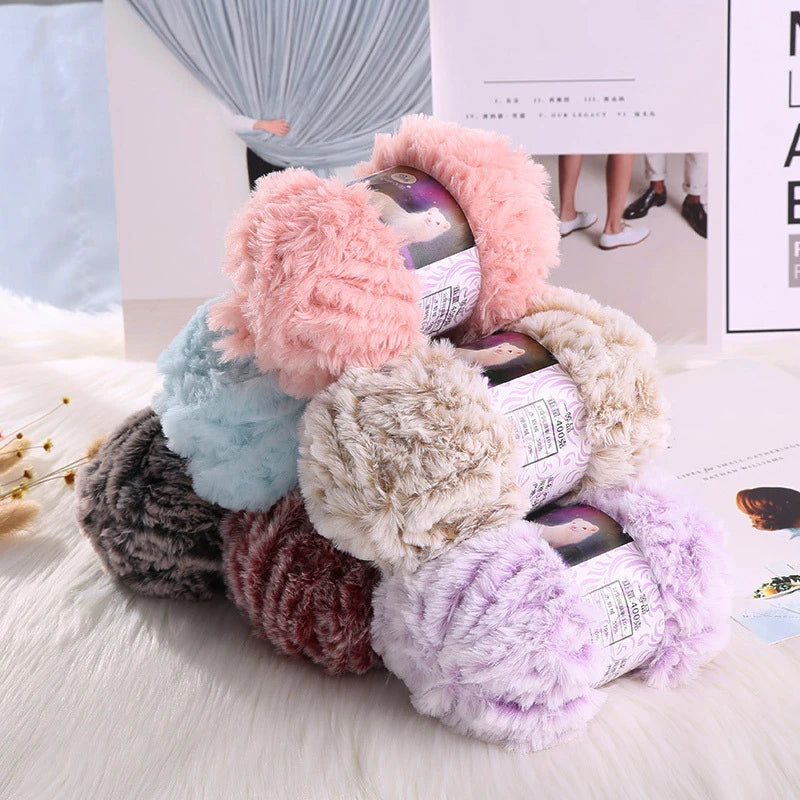 50g Soft Fluffy Faux Fur Yarn Imitation Mink Wool Thread Thick Hand-Knitting Mohair Wool Cashmere For Scarf Sweater Shawl