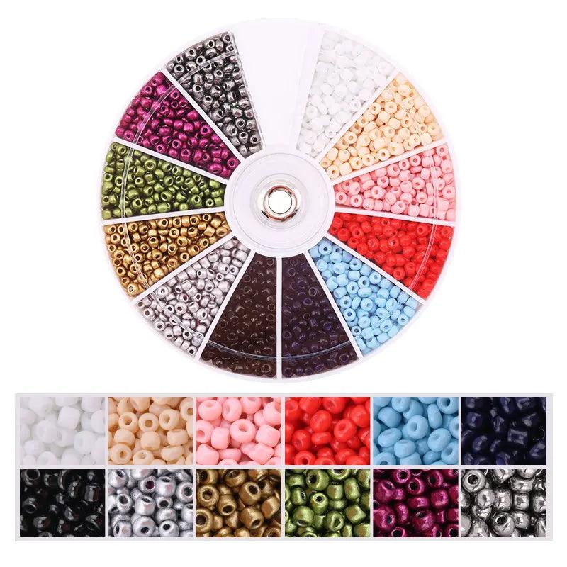 2000pcs/Lot 12Grids Glass Seed Beads Set Charms Jewelry Beads For Bracelet Necklace Earrings Handmade Craft DIY Jewelry Making