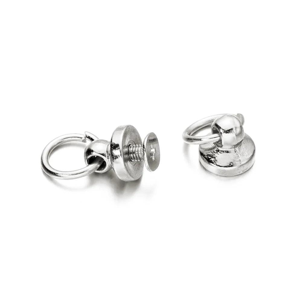5pcs Metal Ball Post With O Ring Studs Rivets Nail Screwback Round Head Spots Spikes Leather Craft phone case decor Accessories
