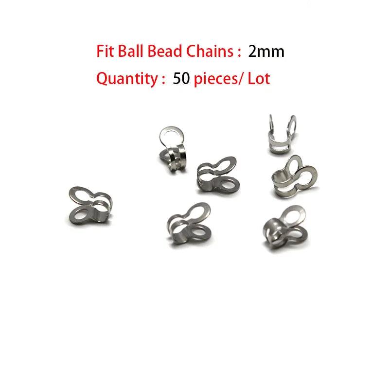 1.5 2.4 10 mm Stainless Steel Ball Bead Chains & Connector Bulk Chains for Jewelry Making Fit DIY Necklace Keychain Accessories