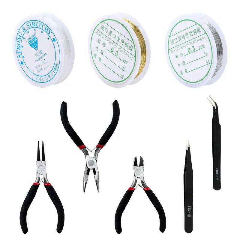 Alloy Accessories Jewelry Findings Set Copper Wire Open Jump Rings Jewelry Making ToolsEarring Hook Jewelry Making Supplies Kit