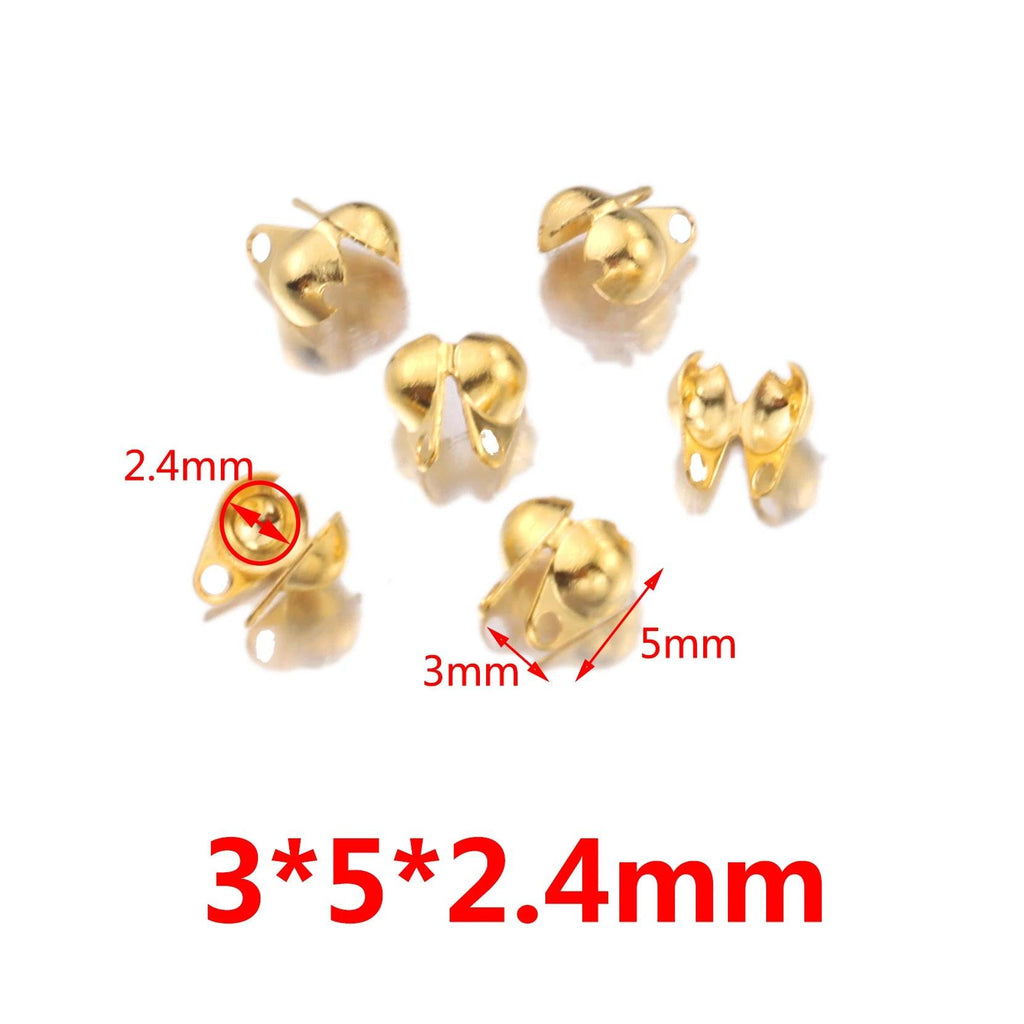 50pcs/lot Connector Clasp Fitting Stainless Steel  Ball Chain Calotte End Crimps Beads Connector for DIY Jewelry Making Supplie