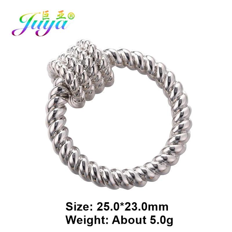 Juya Handmade Creative 18K Gold Plated Brass Screw Locks Carabiner Clasps Accessories For DIY Mesh Chains Pendant Jewelry Making
