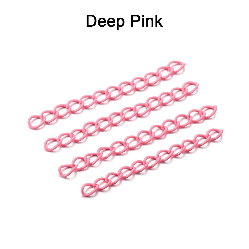 30-100pcs/lot 5 cm Colourful Necklace Extension Chain Bulk Bracelet Extended Chain Tail Extender For DIY Jewelry Making Supplies