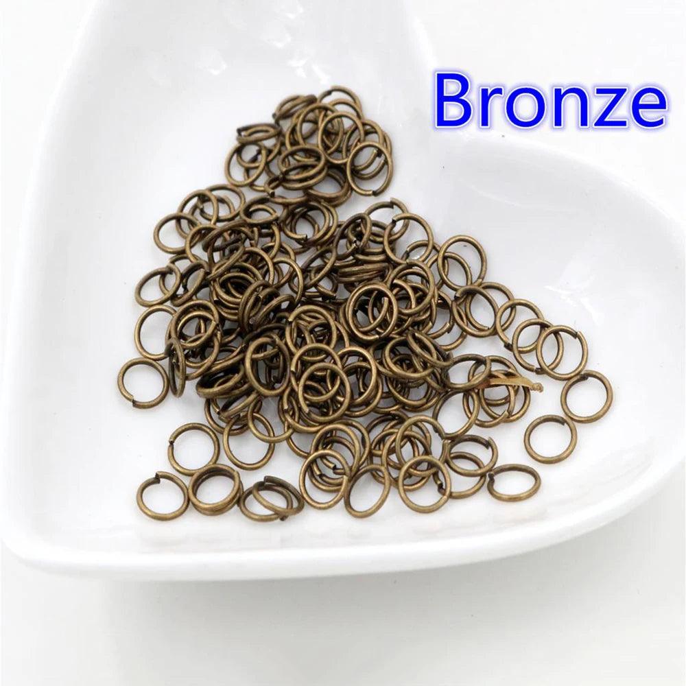 200pcs/Lot 3/4/5/6/7/8/10mm Metal DIY Jewelry Findings Open Single Loops Jump Rings & Split Ring for jewelry making