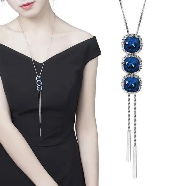 BYSPT Women Snake Chain Pendant Necklaces Flower Necklace Female Long Winter Sweater Chain Accessories