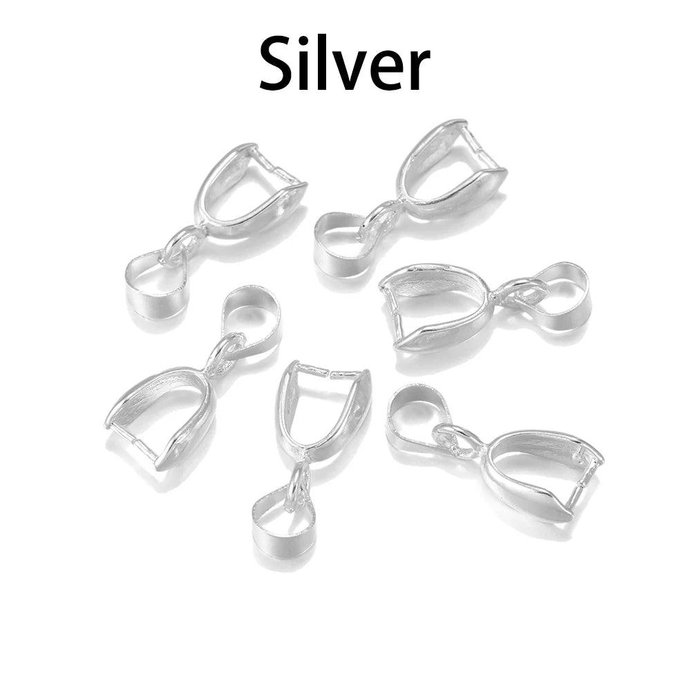50pcs Melon Seeds Buckle Charm Bail Beads Connector Bale Pinch Clasp Clips Pendant Clasps Hook Supplies For Jewelry Findings