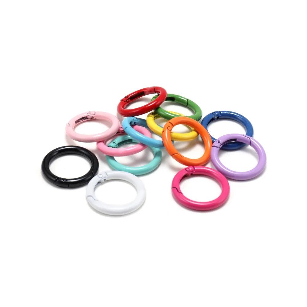 5Pcs/Lot  Metal Gate O Spring Clasps Openable Round Carabiner Keychain Bag Clips Hook Connector For DIY Buckles Jewelry Making