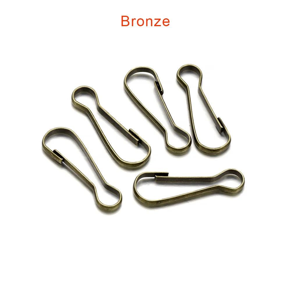 100Pcs/Lot Lanyard Snap Clip Hooks Metal Spring Gourd Purse Buckle Connector For DIY Keychain Zipper Pull ID Card Findings
